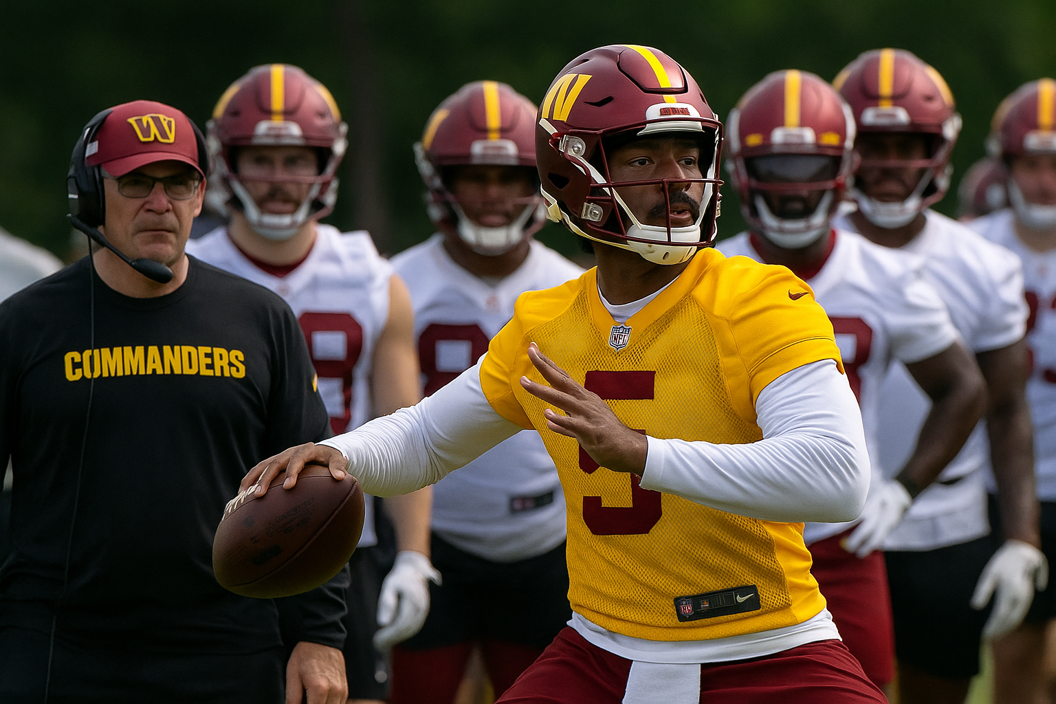 Washington Commanders rozpoczynają obóz treningowy NFL – Jayden Daniels imponuje precyzją, zespół z dużymi oczekiwaniami
